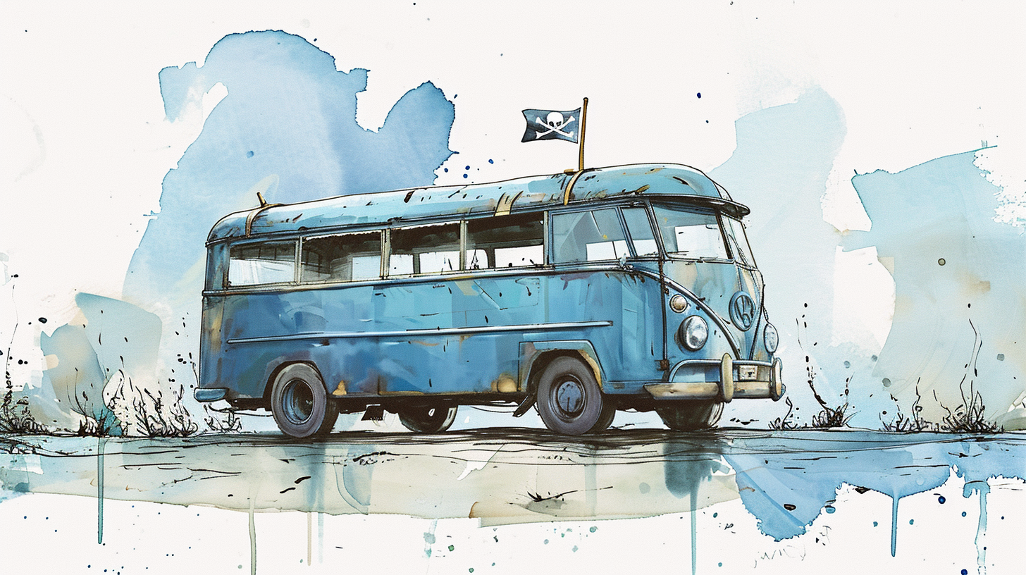 une illustration d'un bus bleu