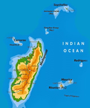 une carte de l'ocean indien